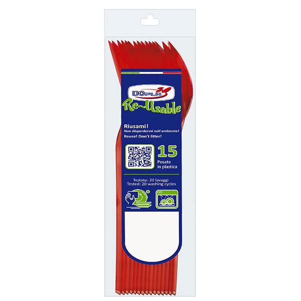 CUILLERES Réutilisable X15 - Rouge - DOPLA